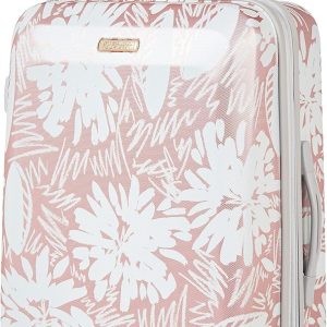 American Tourister Moonlight Hardside Expandable Luggage with Spinner Wheels, Ascending Gardens Rose Gold, Checked-Medium 24-Inch