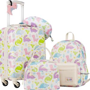 Coolife Kid’s Luggage Set 5 Piece Suitcase Set 16’’ Carry on Hardside Spinner Toddler Luggage Travel Rolling Luggage Girls Boys