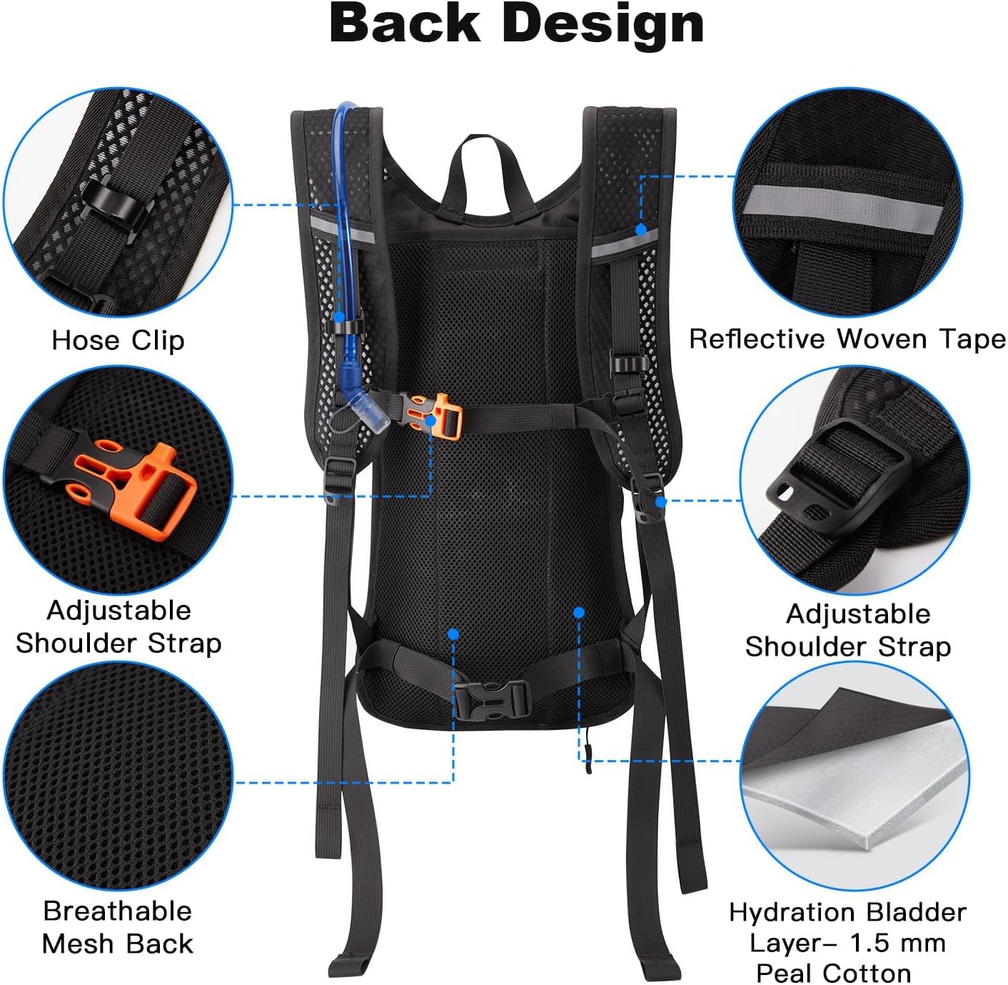 JOYHILL TPU Hydration Bladder,1.5L 2L 3L Water Bladder for Hiking Backpack BPA Free Leak Proof Hydration Pack - Image 4