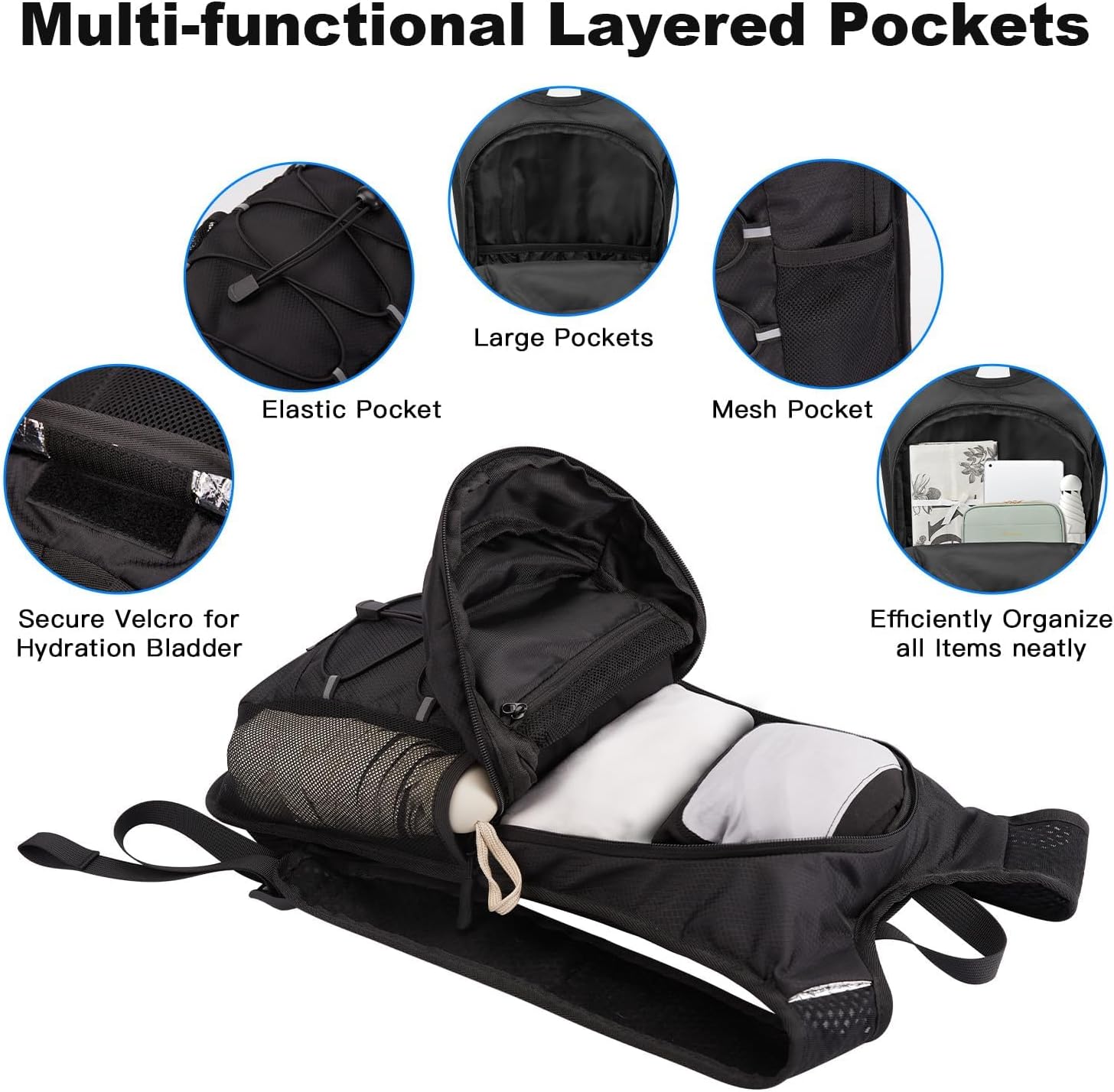 JOYHILL TPU Hydration Bladder,1.5L 2L 3L Water Bladder for Hiking Backpack BPA Free Leak Proof Hydration Pack - Image 5