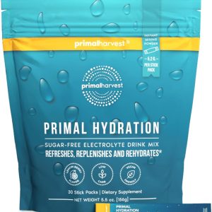 Primal Harvest Electrolytes Powder Packets Primal Hydration, Easy Open Packets, Energy Drink Mix (Lemon Berry, 30 Packs) (1 Bag)